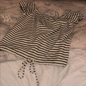 Madewell Striped Off the Shoulder Top